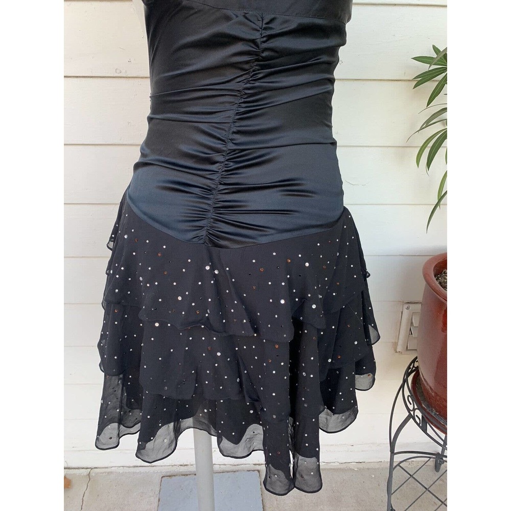 Vintage Betsey Johnson 90 2000 y2k Dress Midi Slip Silk Sexy Ruffle Ruched Rhine - Picture 8 of 10